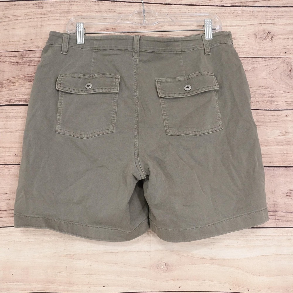 J Jill Chino Shorts Womens Size 12 Green Twill 33 Waist 6.5 Inseam Stretch - Picture 3 of 7